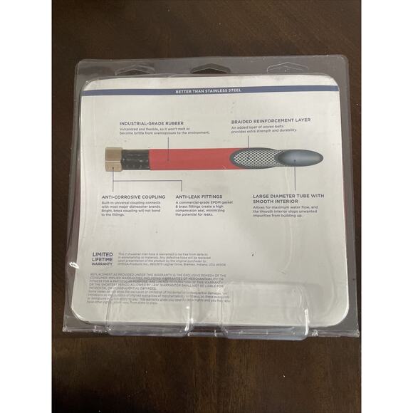 Whirlpool W10278627RC Universal Industrial-Grade 6’ Dishwasher Water Supply Kit - Picture 3 of 3